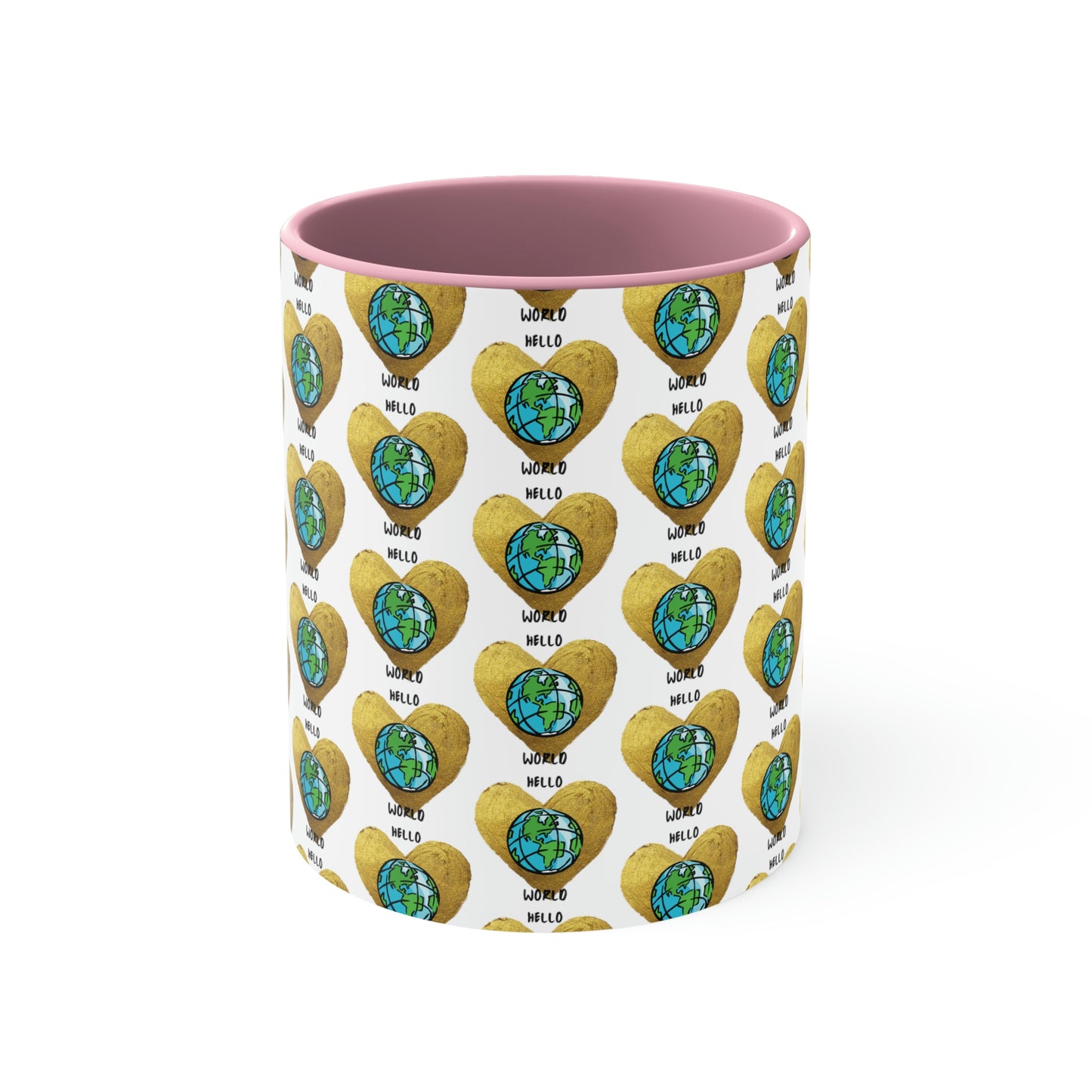 "HELLO WORLD" Accent Coffee Mug, 11oz