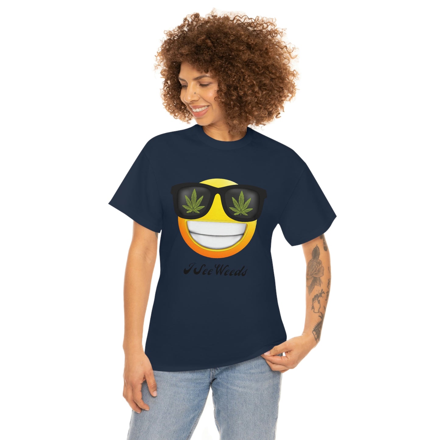 "I See Weeds - Smiley Face" Unisex Heavy Cotton Tee