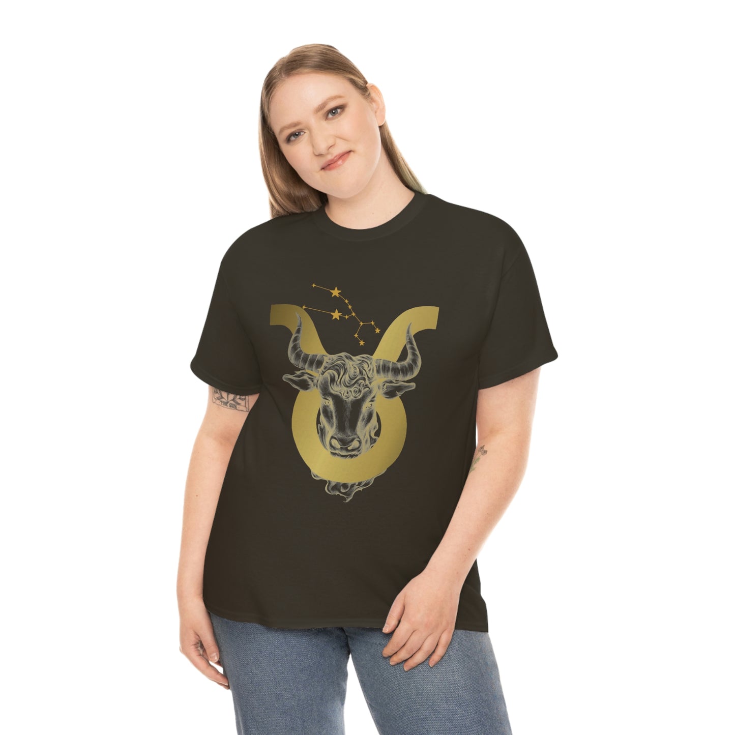 "Taurus Symbol and Glyph" Unisex Heavy Cotton Tee