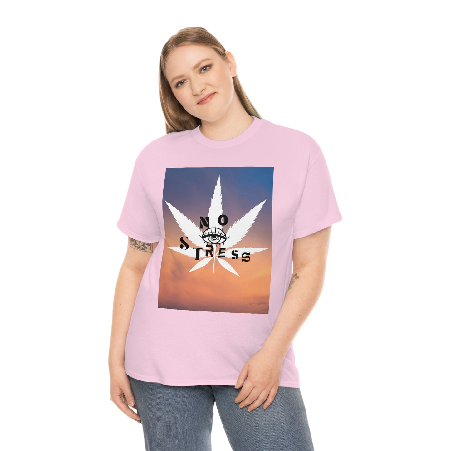 "No Stress Weed Leaf" Unisex Heavy Cotton Tee