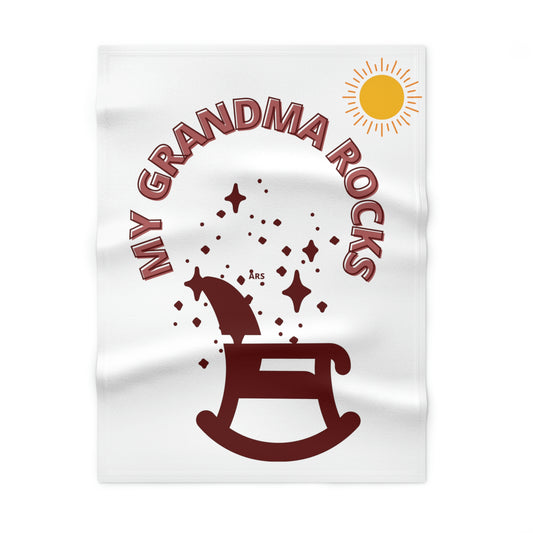 "My Grandma Rocks" - Soft Fleece Baby Blanket