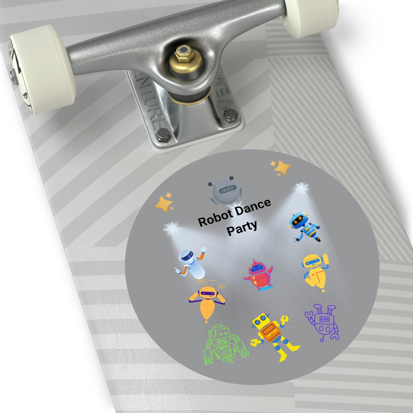 "Robot Dance Party" - Round Vinyl Stickers