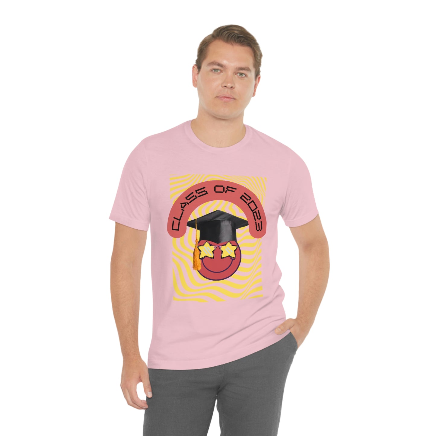 "Starry Eyed 2023 Smiley Graduate" Unisex Jersey Short Sleeve Tee