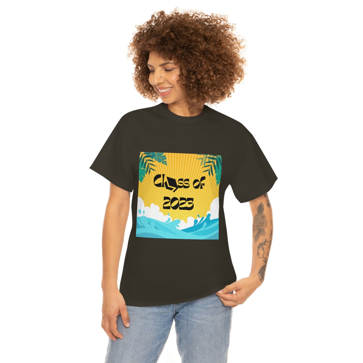 "Class of 2023 Palm Leaf" Unisex Heavy Cotton Tee