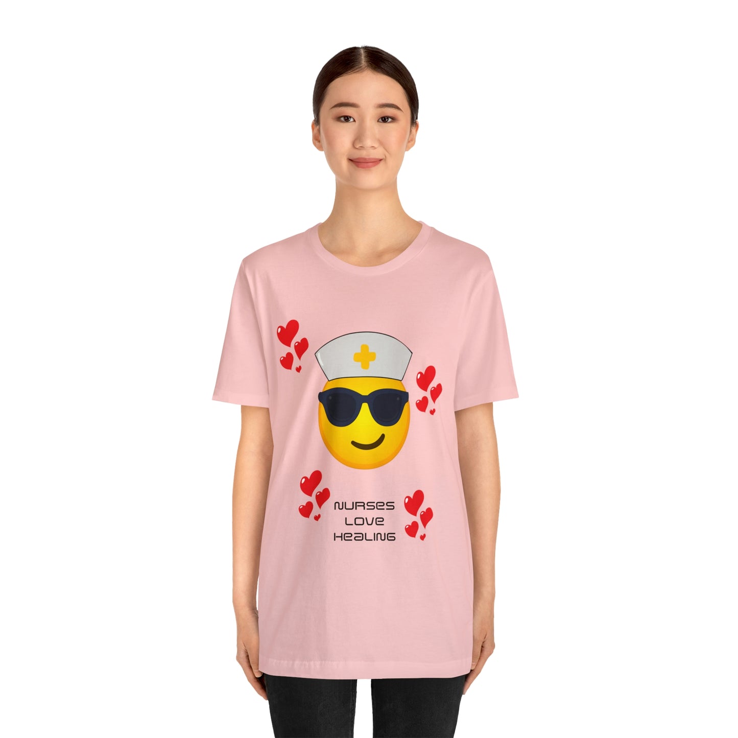 "Nurses Love Healing" - Unisex Jersey Short Sleeve Tee