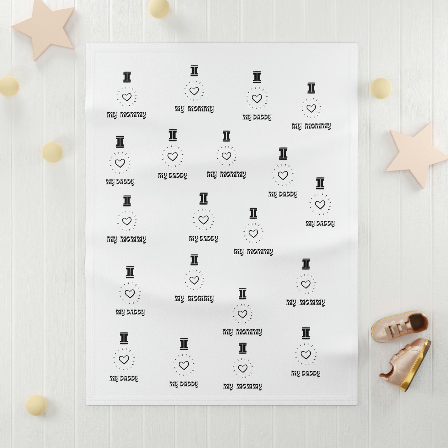 "I Love Mommy & I Love Daddy" Soft Fleece Baby Blanket