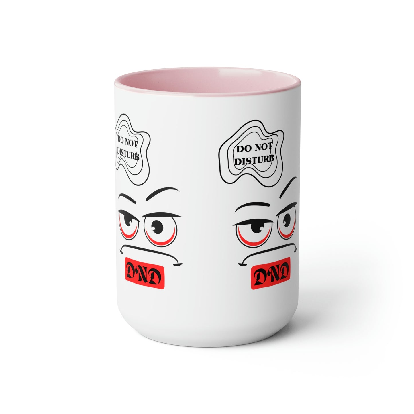 "DO NOT DISTURB" Two-Tone Coffee Mugs, 15oz