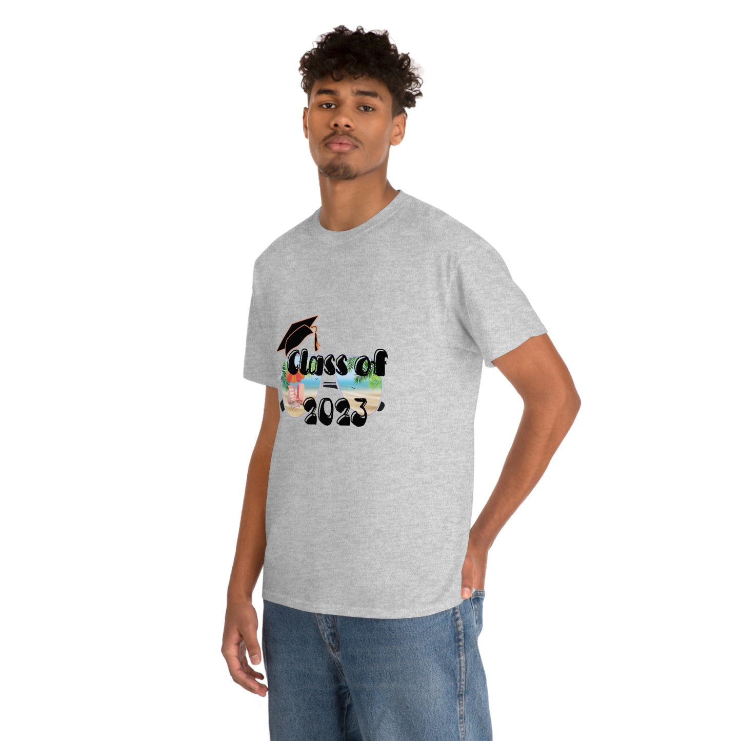 "Class of 2023 Cap over Shades": 2023 Graduate: Unisex Heavy Cotton Tee