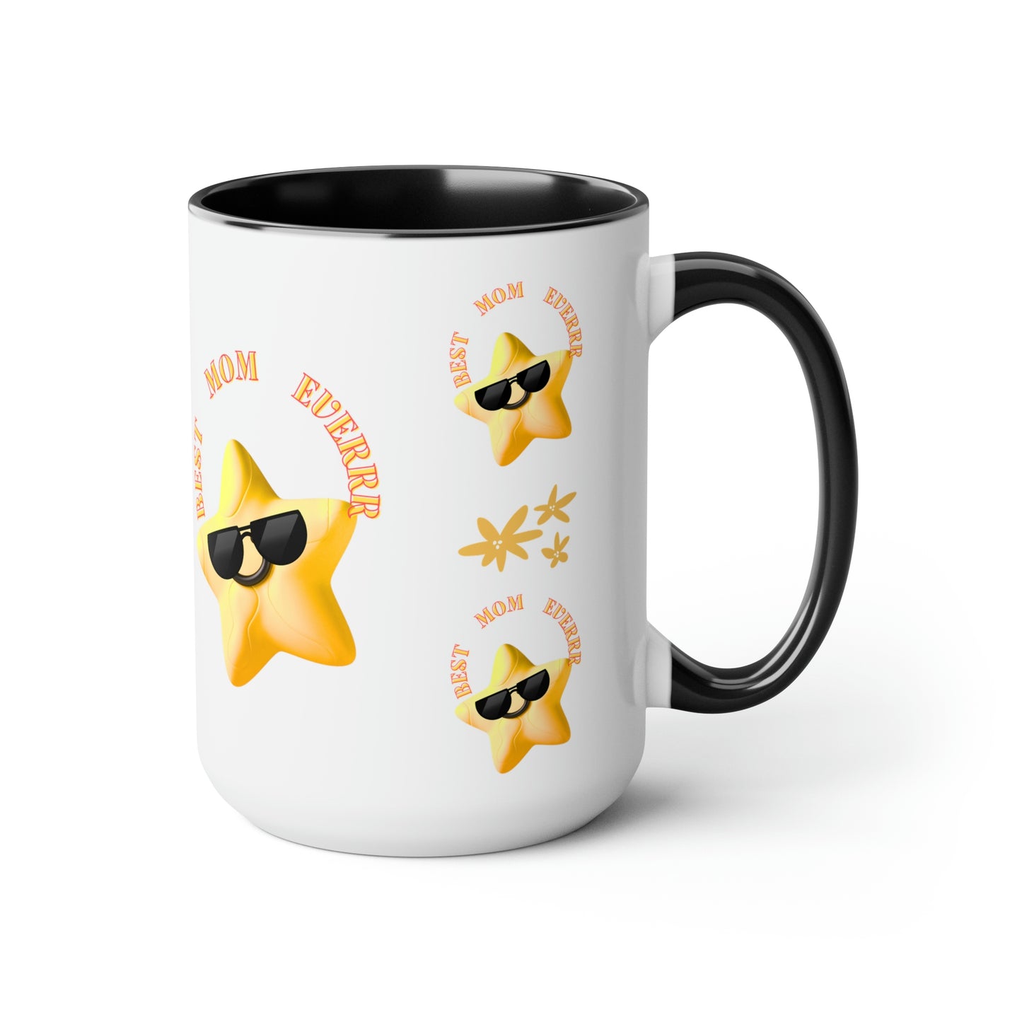 "BEST MOM EVERRR" Two-Tone Coffee Mugs, 15oz