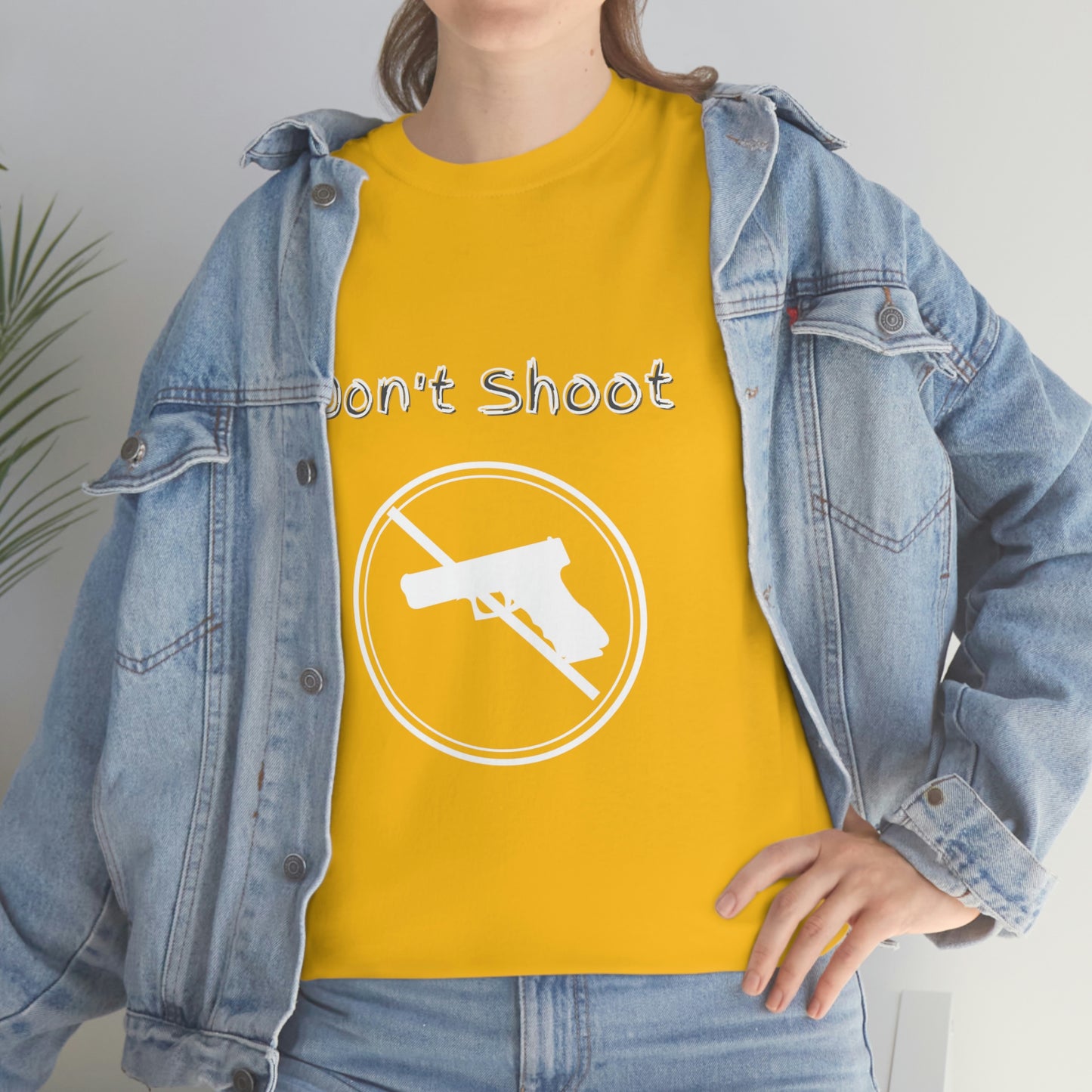 "Don't Shoot - White Print" Unisex Heavy Cotton Tee: From the "Peace In The Streets Collection"