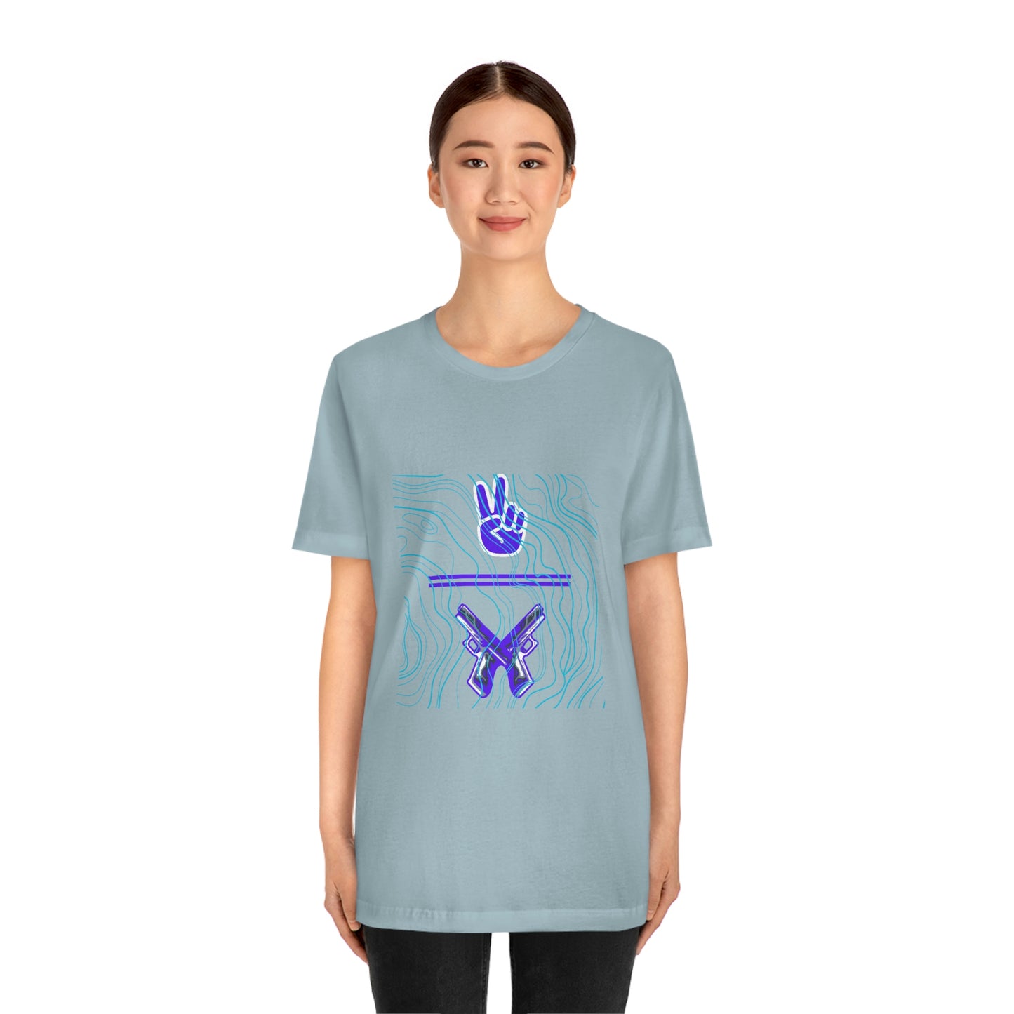 "Peace Symbol / Pistols" - Unisex Jersey Short Sleeve Tee