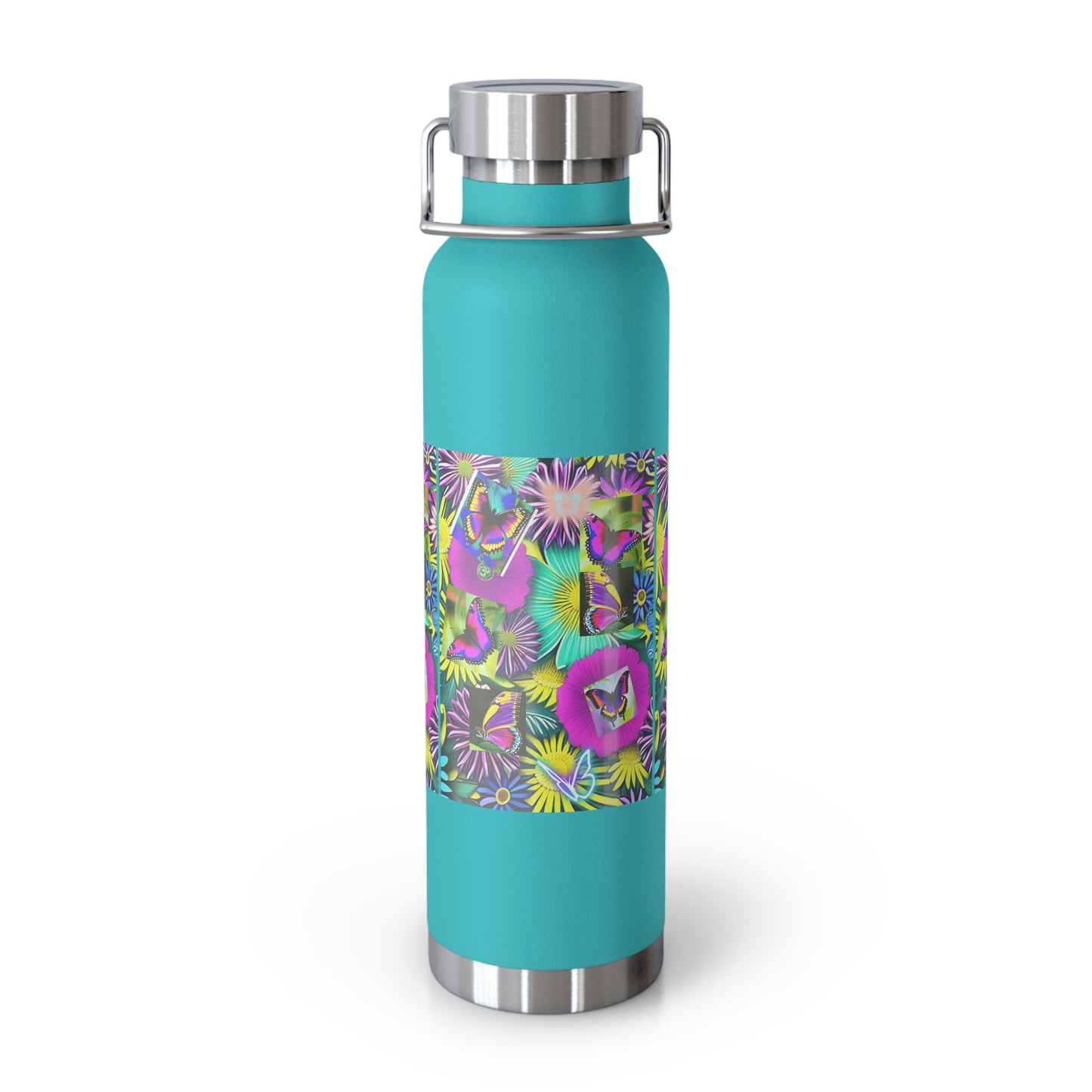 "Butterfly Garden" - Copper Vacuum Insulated Bottle, 22oz