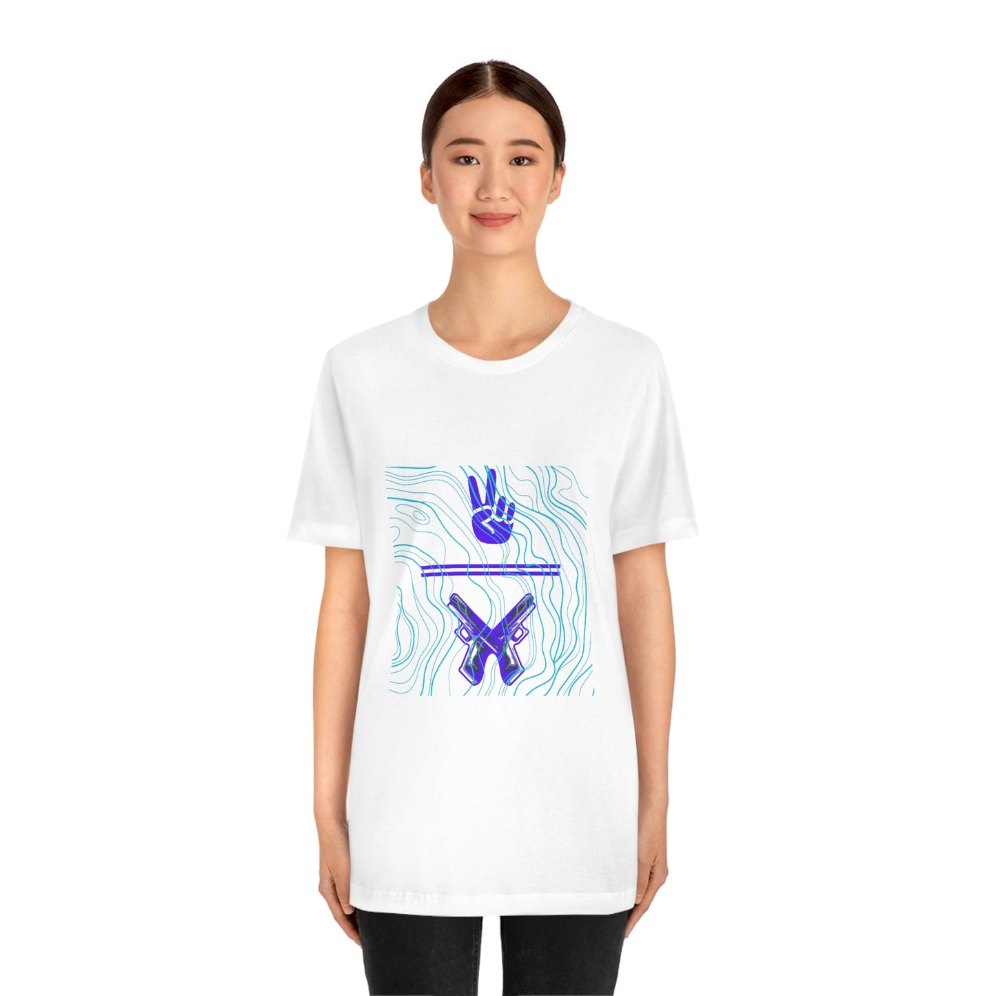 "Peace Symbol / Pistols" - Unisex Jersey Short Sleeve Tee