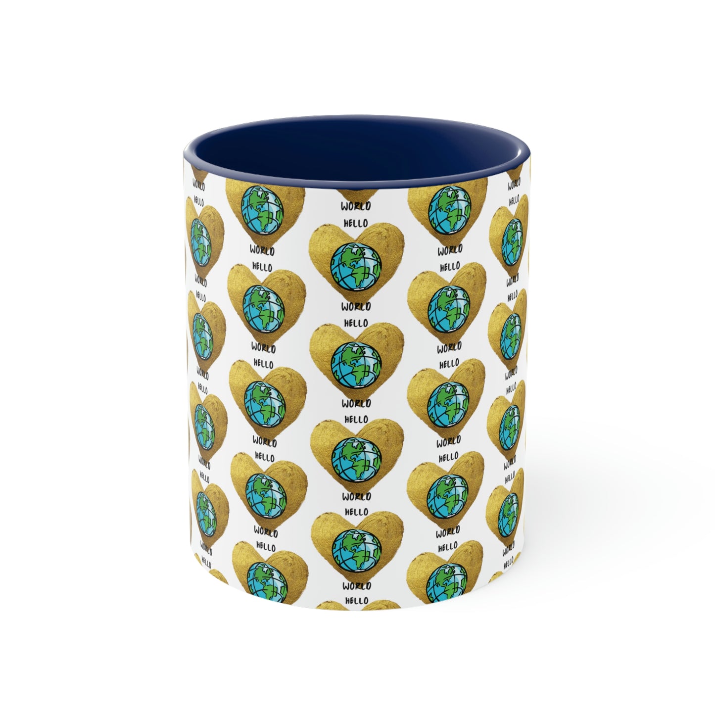 "HELLO WORLD" Accent Coffee Mug, 11oz