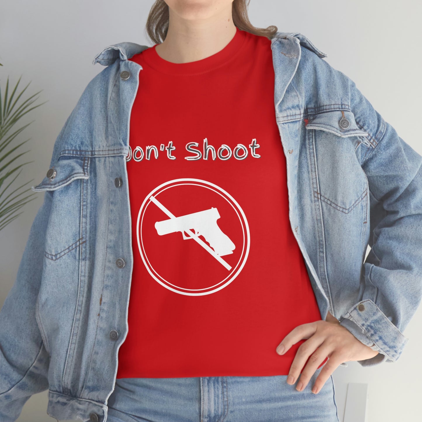 "Don't Shoot - White Print" Unisex Heavy Cotton Tee: From the "Peace In The Streets Collection"