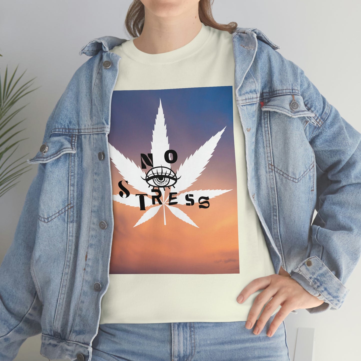 "No Stress Weed Leaf" Unisex Heavy Cotton Tee