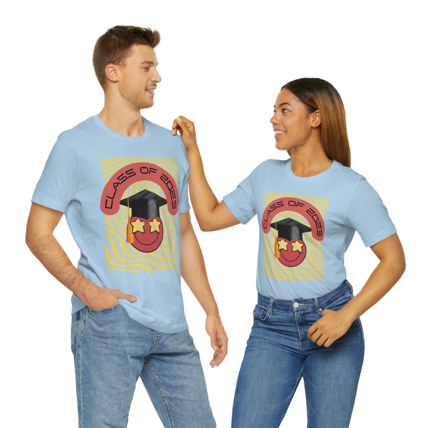 "Starry Eyed 2023 Smiley Graduate" Unisex Jersey Short Sleeve Tee