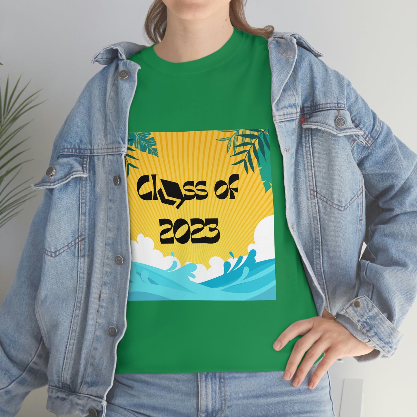 "Class of 2023 Palm Leaf" Unisex Heavy Cotton Tee
