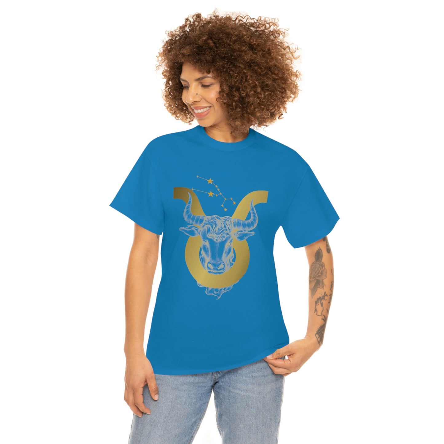 "Taurus Symbol and Glyph" Unisex Heavy Cotton Tee