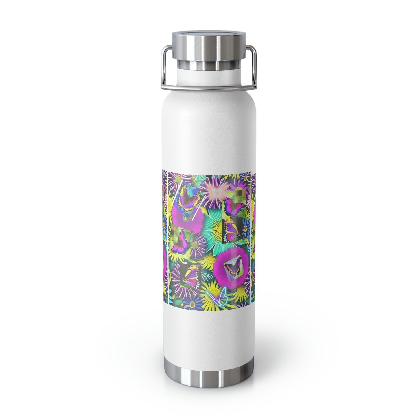 "Butterfly Garden" - Copper Vacuum Insulated Bottle, 22oz