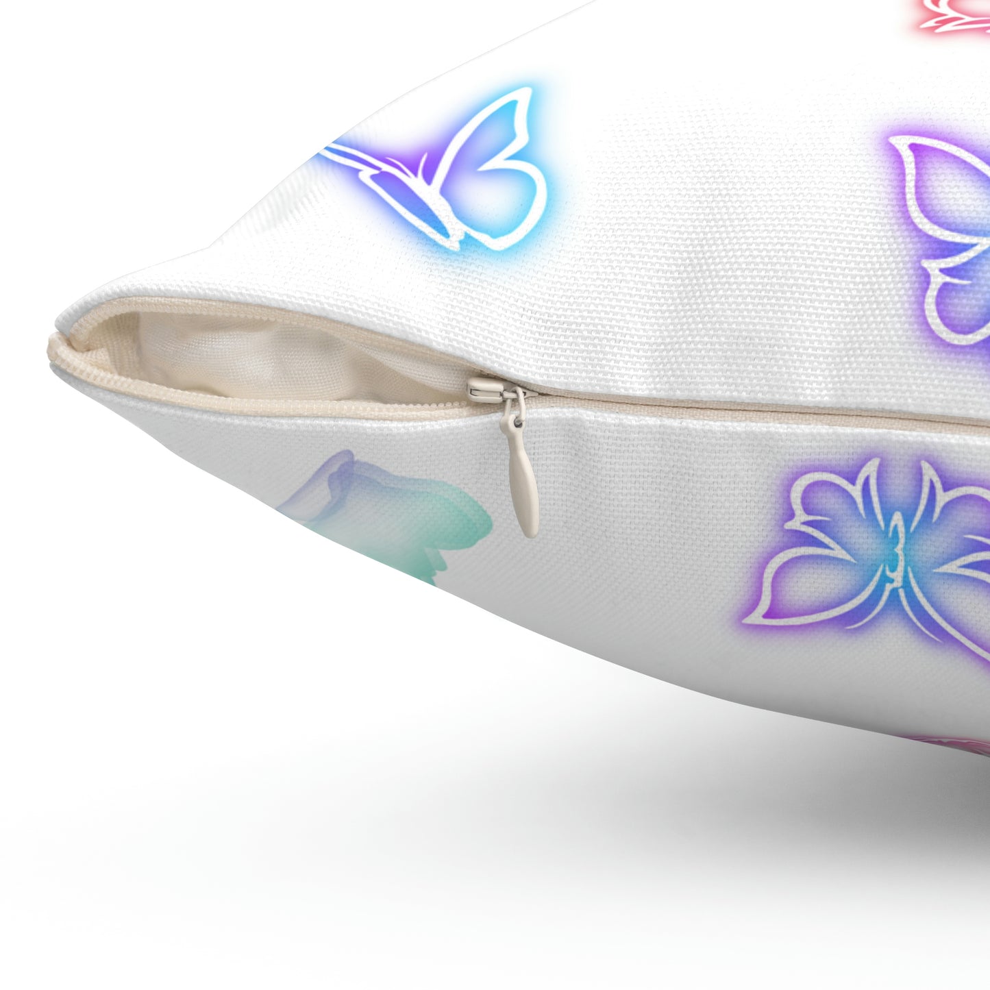 "GLOWING BUTTERFLIES" Spun Polyester Square Pillow