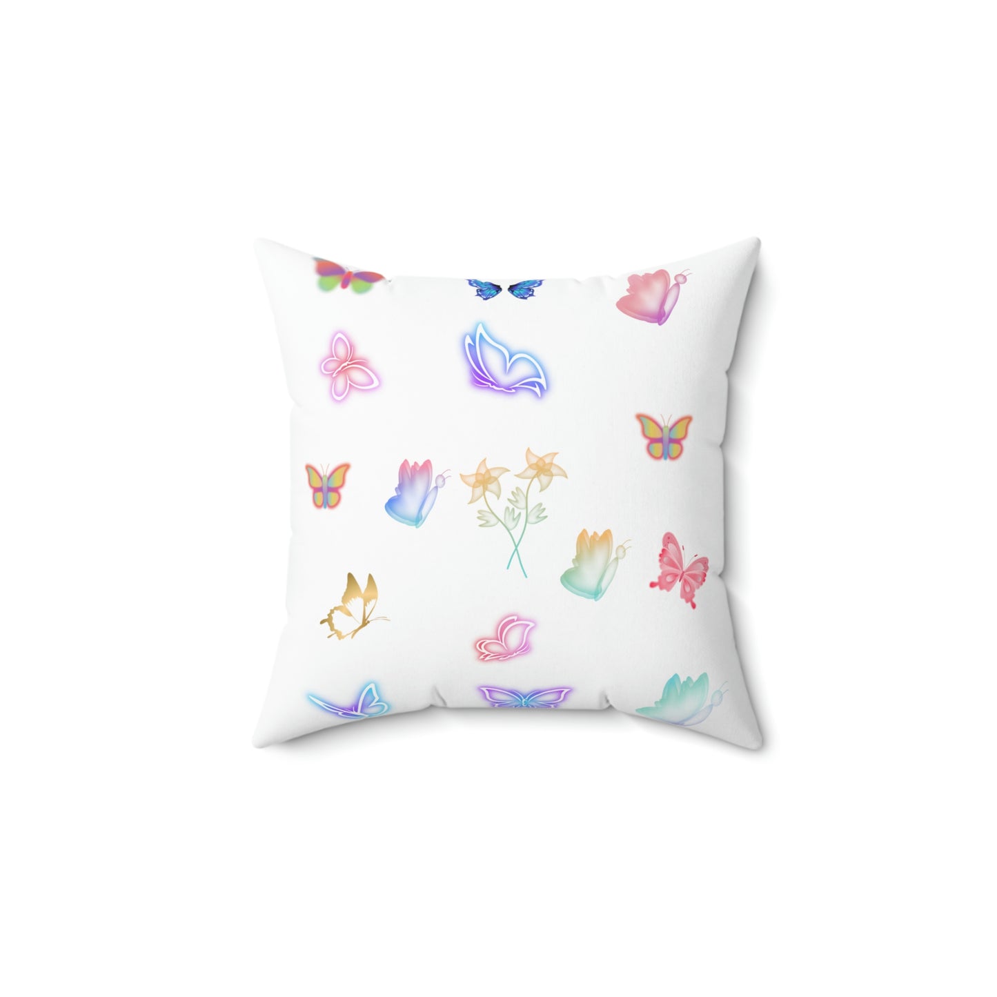 "GLOWING BUTTERFLIES" Spun Polyester Square Pillow