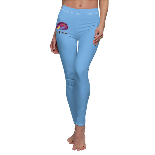 Light Blue "Queen of Everything" Women's Casual Leggings (AOP)