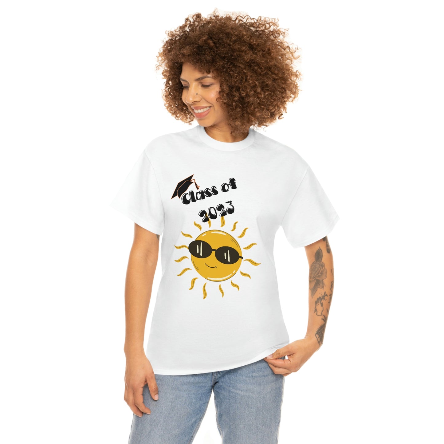 "Class of 2023 Sunshine wearing Shades" Unisex Heavy Cotton Tee