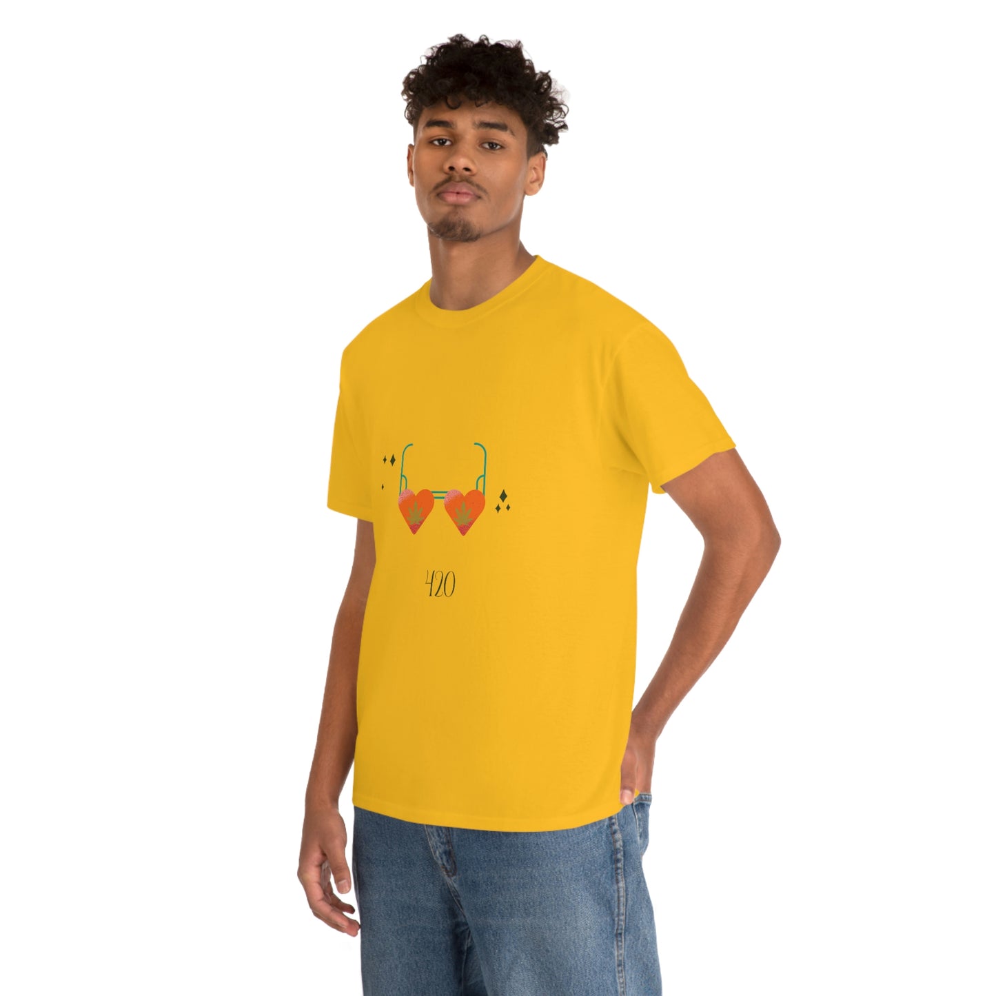 "Heart Shaped 420 Shades" Unisex Heavy Cotton Tee