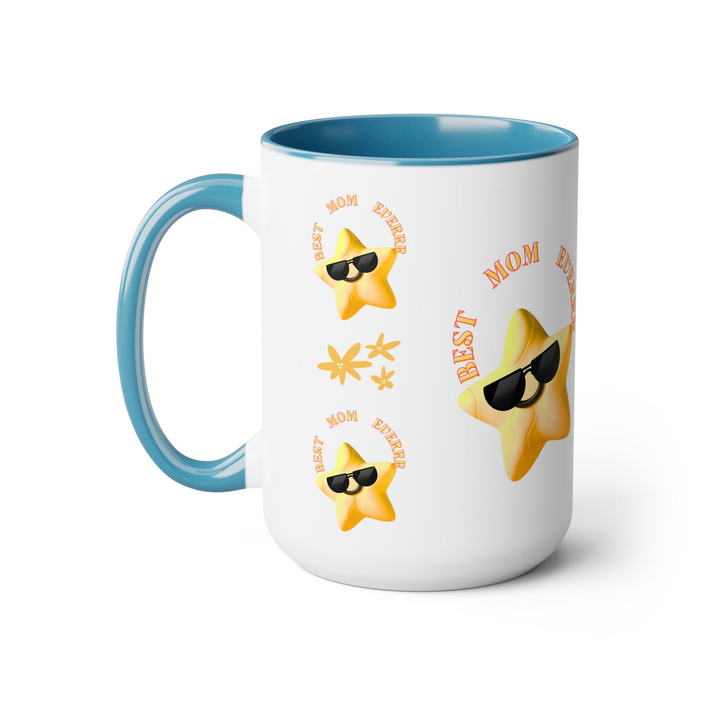 "BEST MOM EVERRR" Two-Tone Coffee Mugs, 15oz