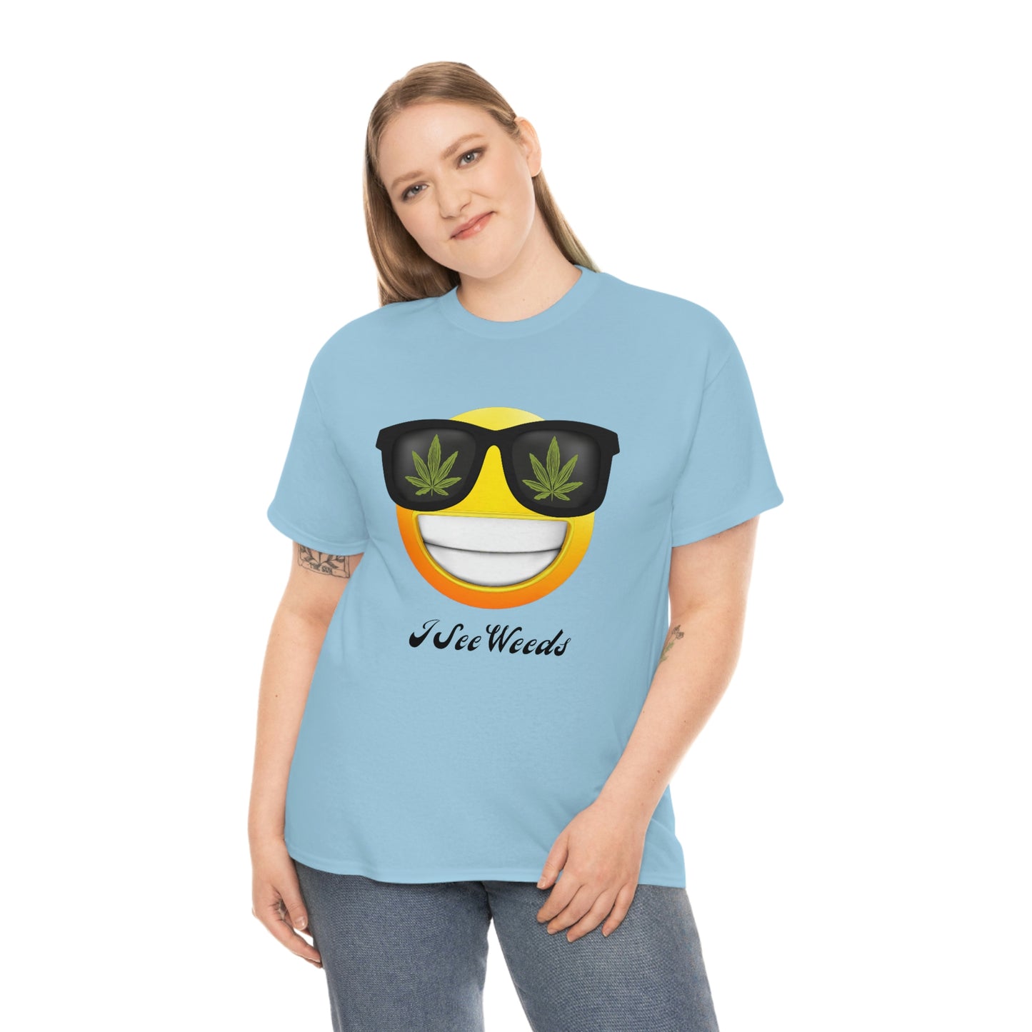 "I See Weeds - Smiley Face" Unisex Heavy Cotton Tee