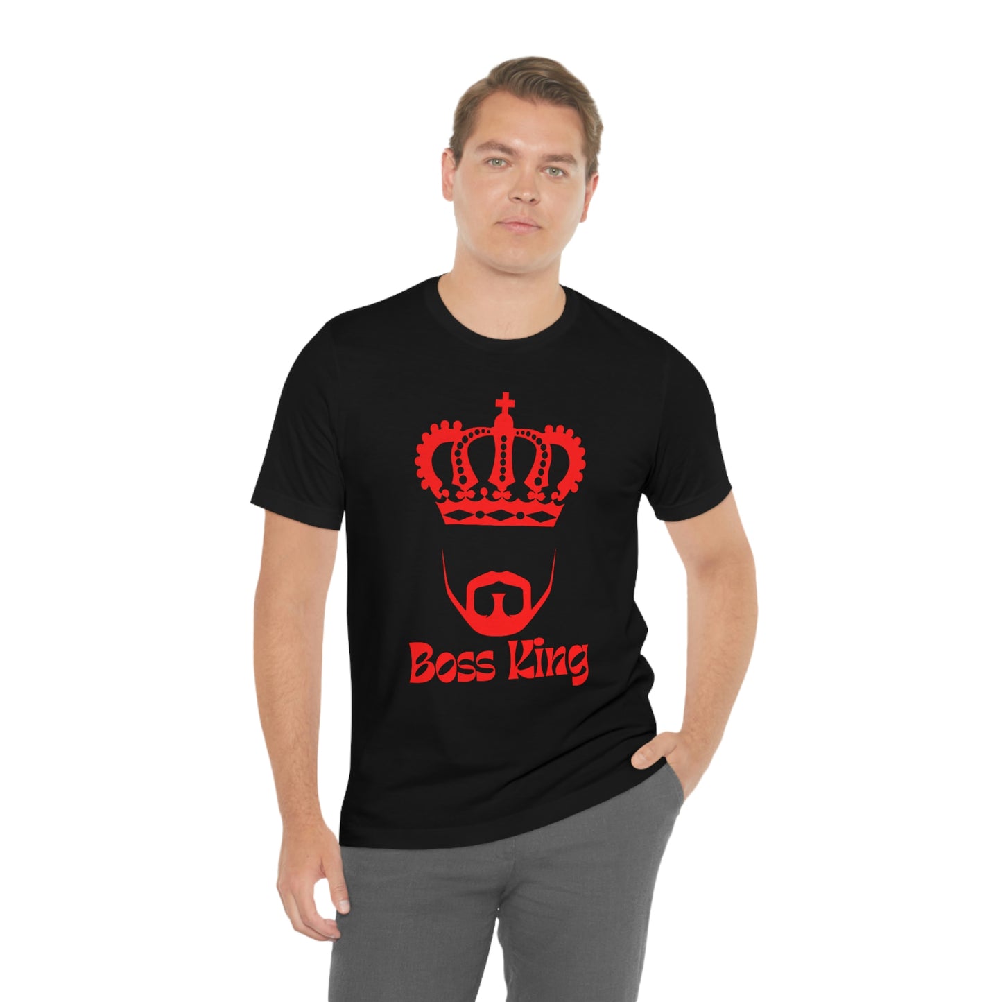 "Red Print - Boss King" - Unisex Jersey Short Sleeve Tee