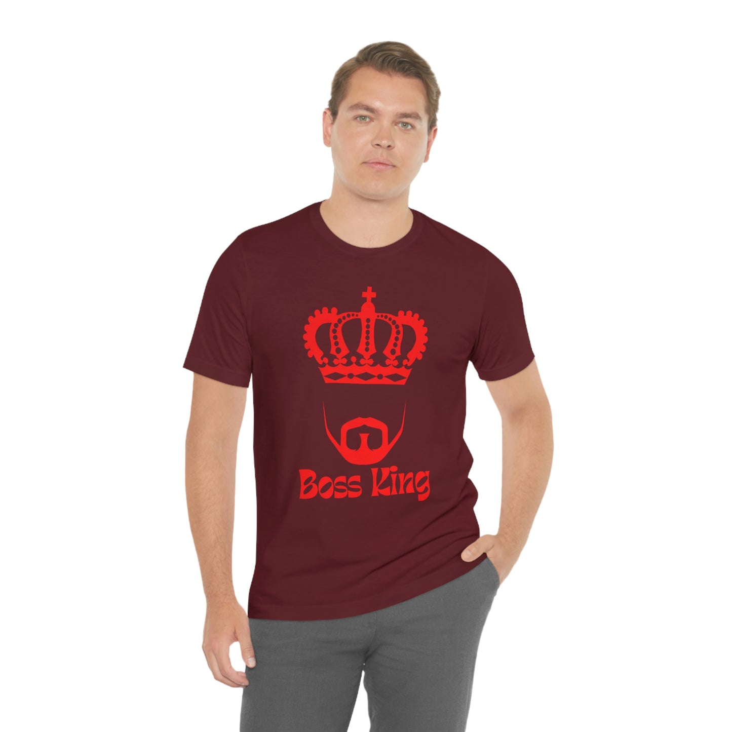 "Red Print - Boss King" - Unisex Jersey Short Sleeve Tee