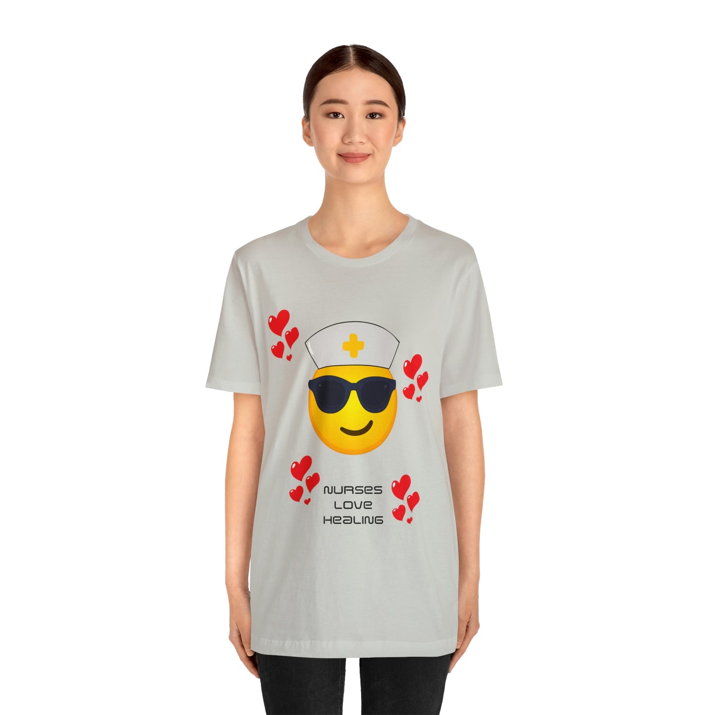 "Nurses Love Healing" - Unisex Jersey Short Sleeve Tee
