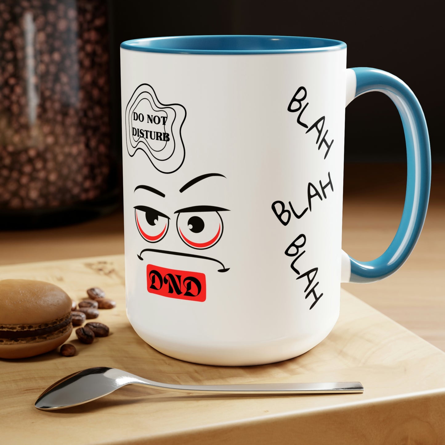 "DO NOT DISTURB" Two-Tone Coffee Mugs, 15oz