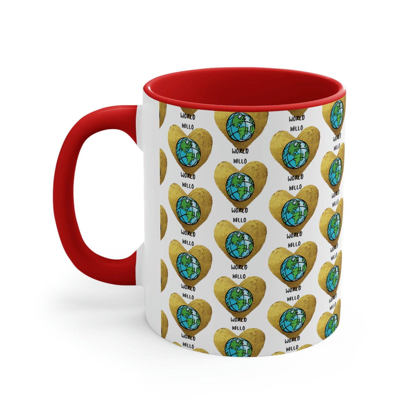 "HELLO WORLD" Accent Coffee Mug, 11oz