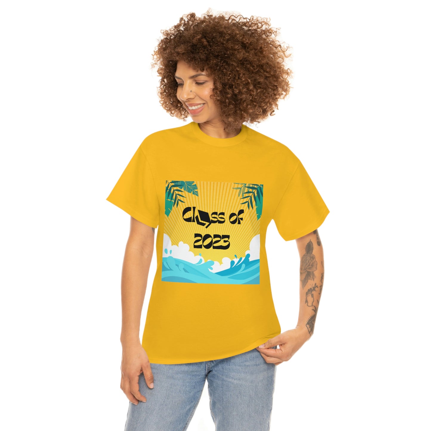 "Class of 2023 Palm Leaf" Unisex Heavy Cotton Tee