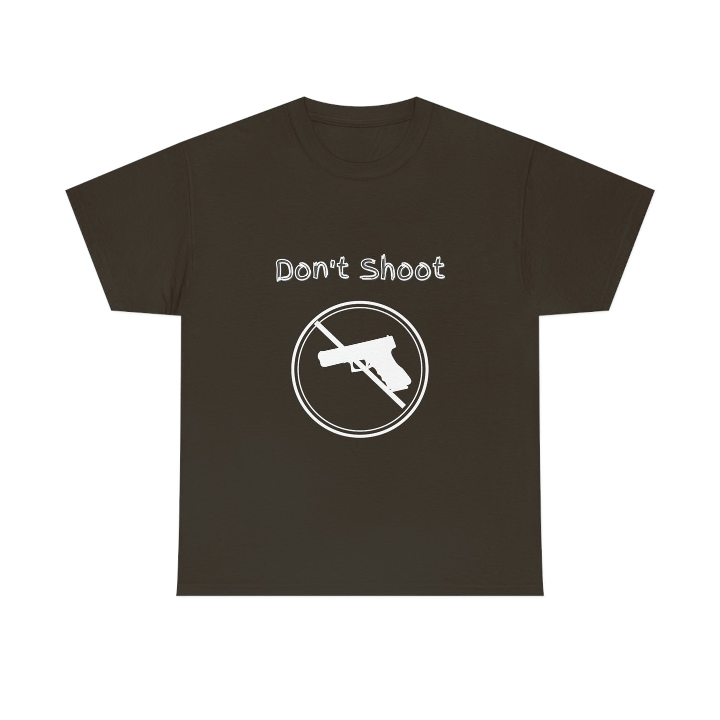 "Don't Shoot - White Print" Unisex Heavy Cotton Tee: From the "Peace In The Streets Collection"
