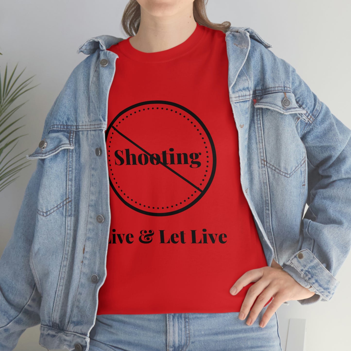 "No Shooting" Unisex Heavy Cotton Tee: From the "Peace In The Streets Collection"