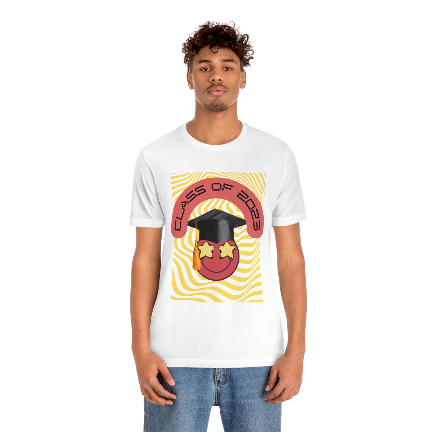 "Starry Eyed 2023 Smiley Graduate" Unisex Jersey Short Sleeve Tee
