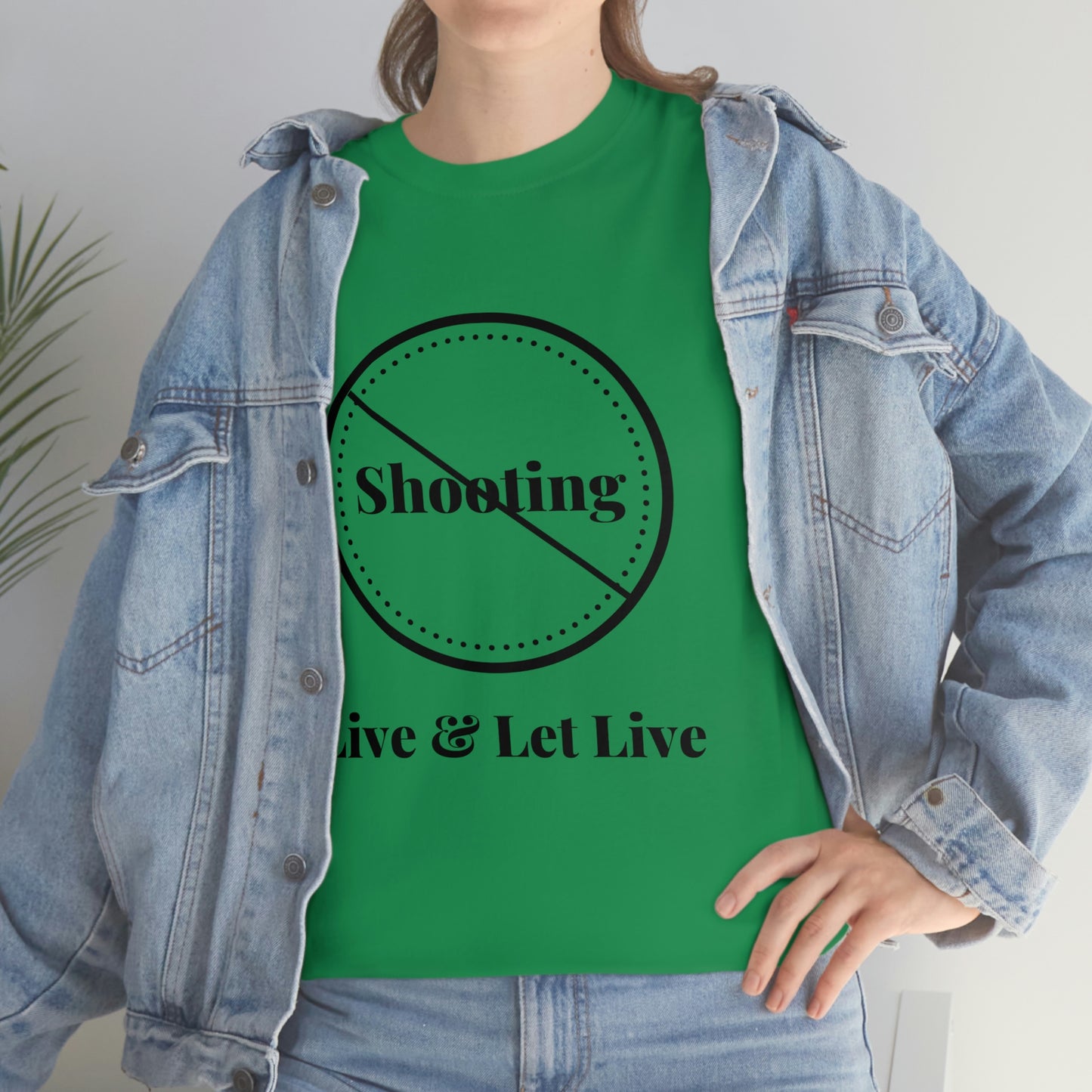 "No Shooting" Unisex Heavy Cotton Tee: From the "Peace In The Streets Collection"
