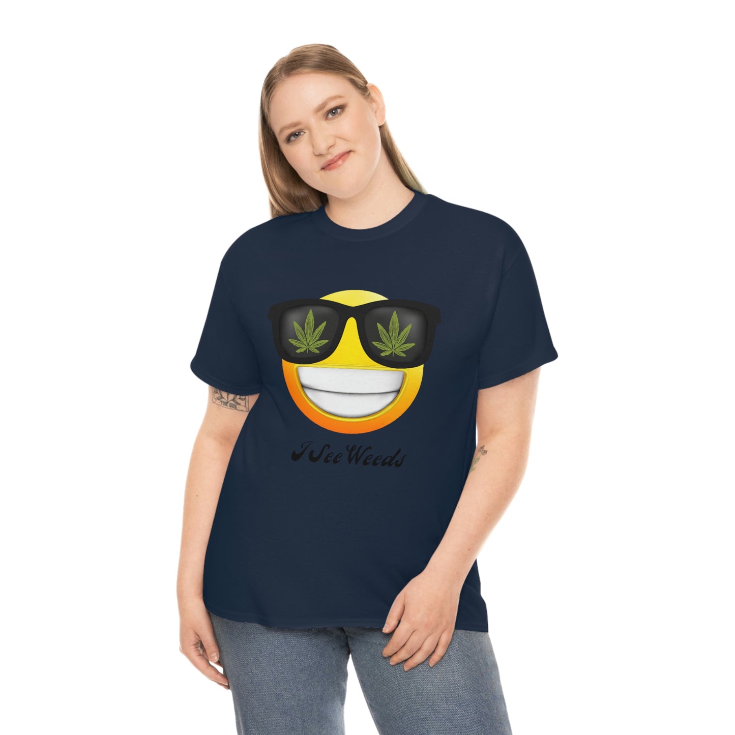 "I See Weeds - Smiley Face" Unisex Heavy Cotton Tee
