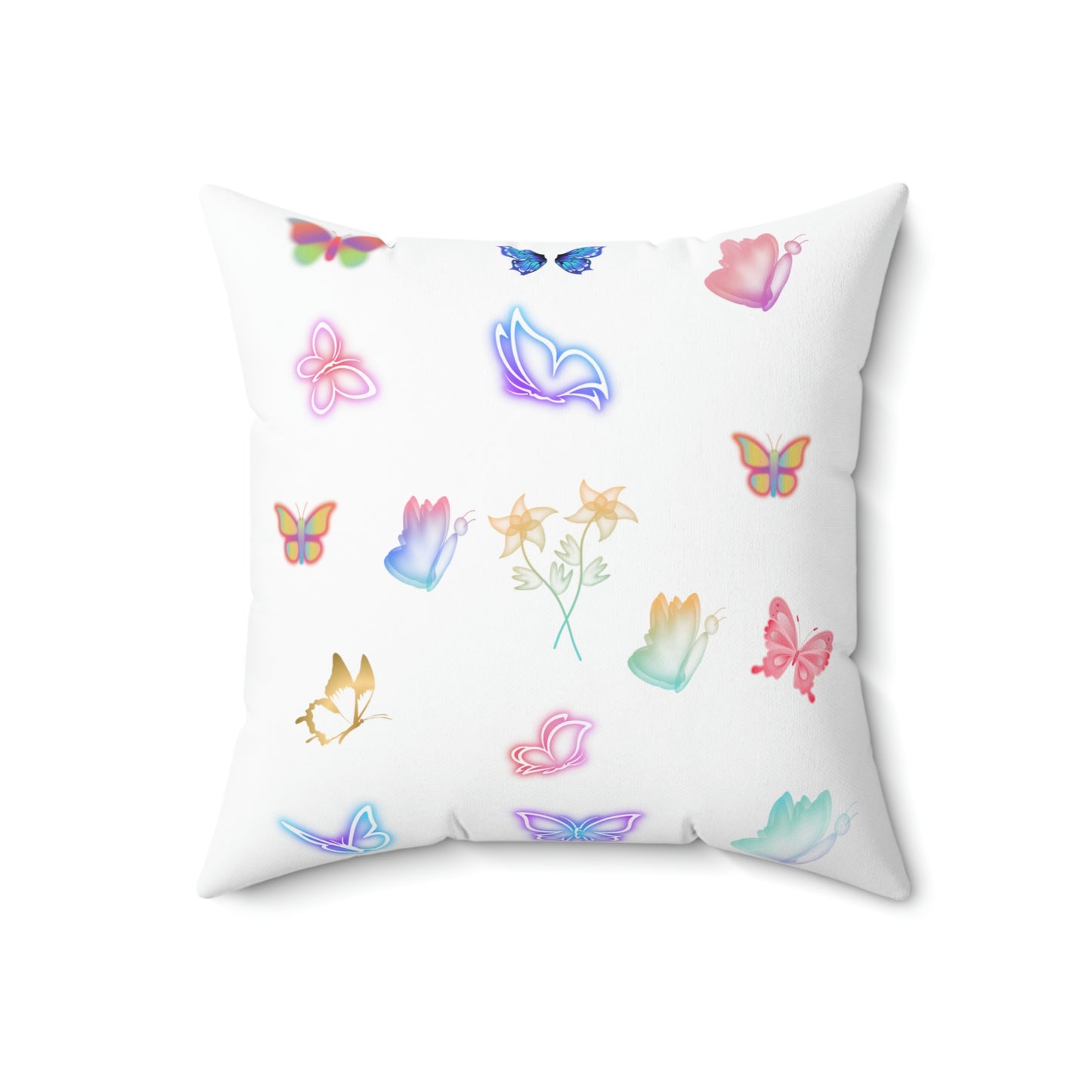 "GLOWING BUTTERFLIES" Spun Polyester Square Pillow