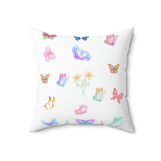 "GLOWING BUTTERFLIES" Spun Polyester Square Pillow