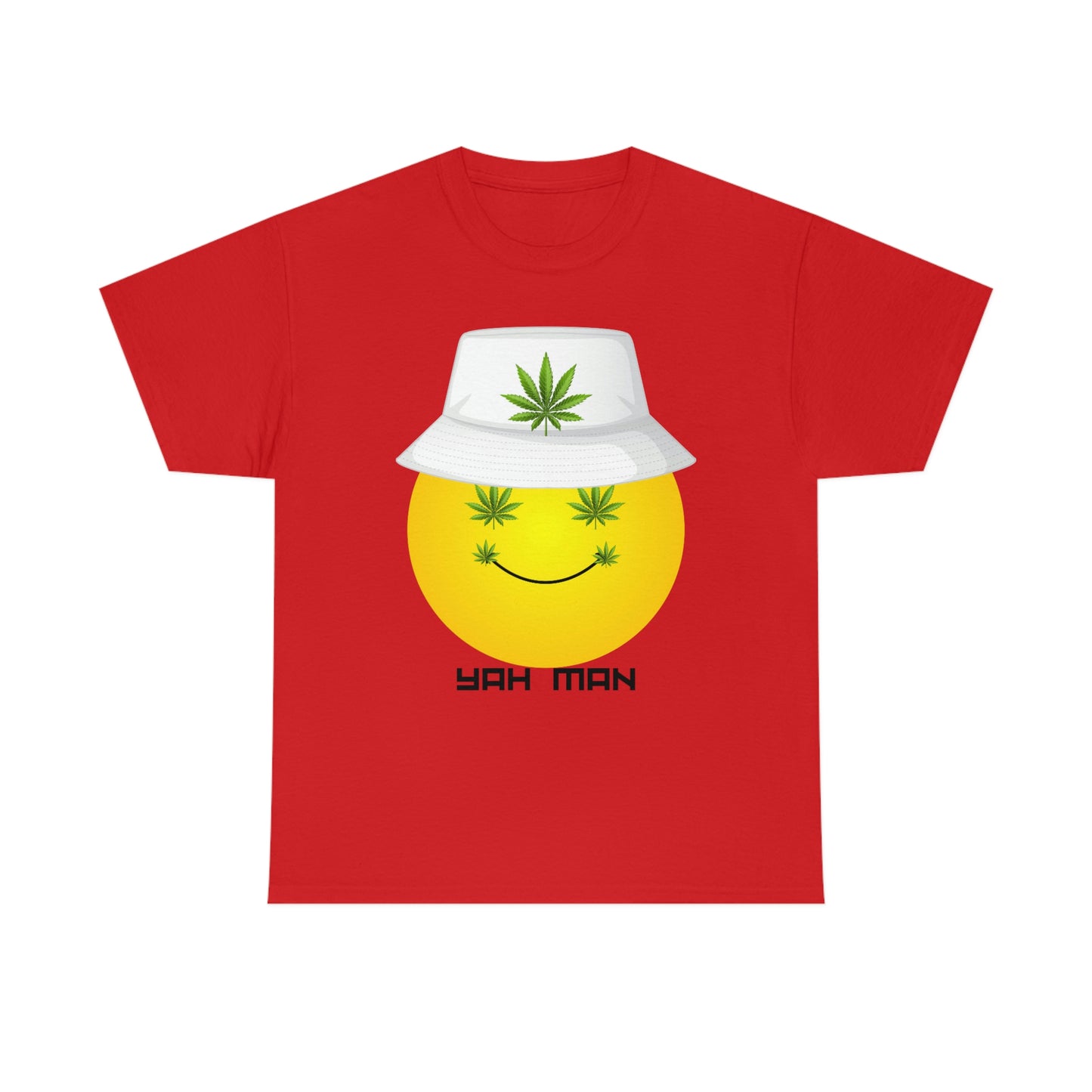 "Weed Emoji in Bucket Hat" Unisex Heavy Cotton Tee