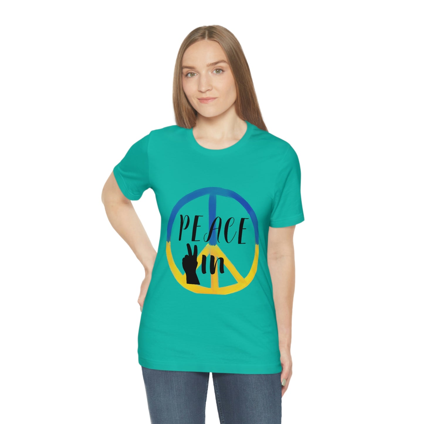 "Peace In" Unisex Jersey Short Sleeve Tee