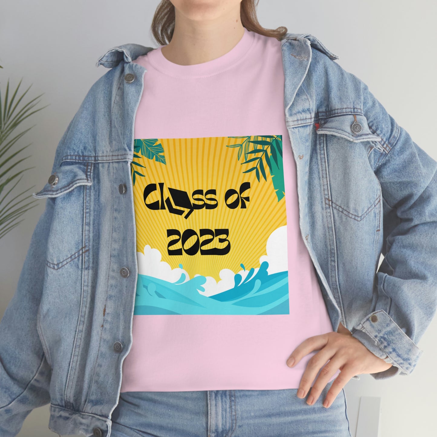"Class of 2023 Palm Leaf" Unisex Heavy Cotton Tee