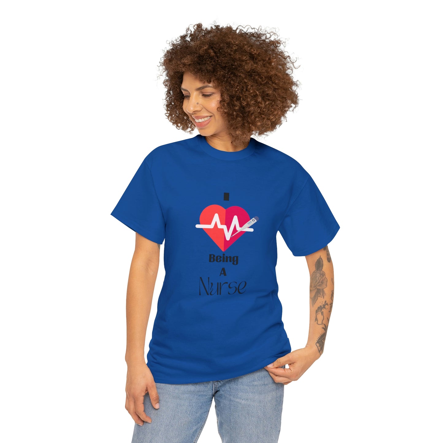 "I Love Being A Nurse" - Unisex Heavy Cotton Tee