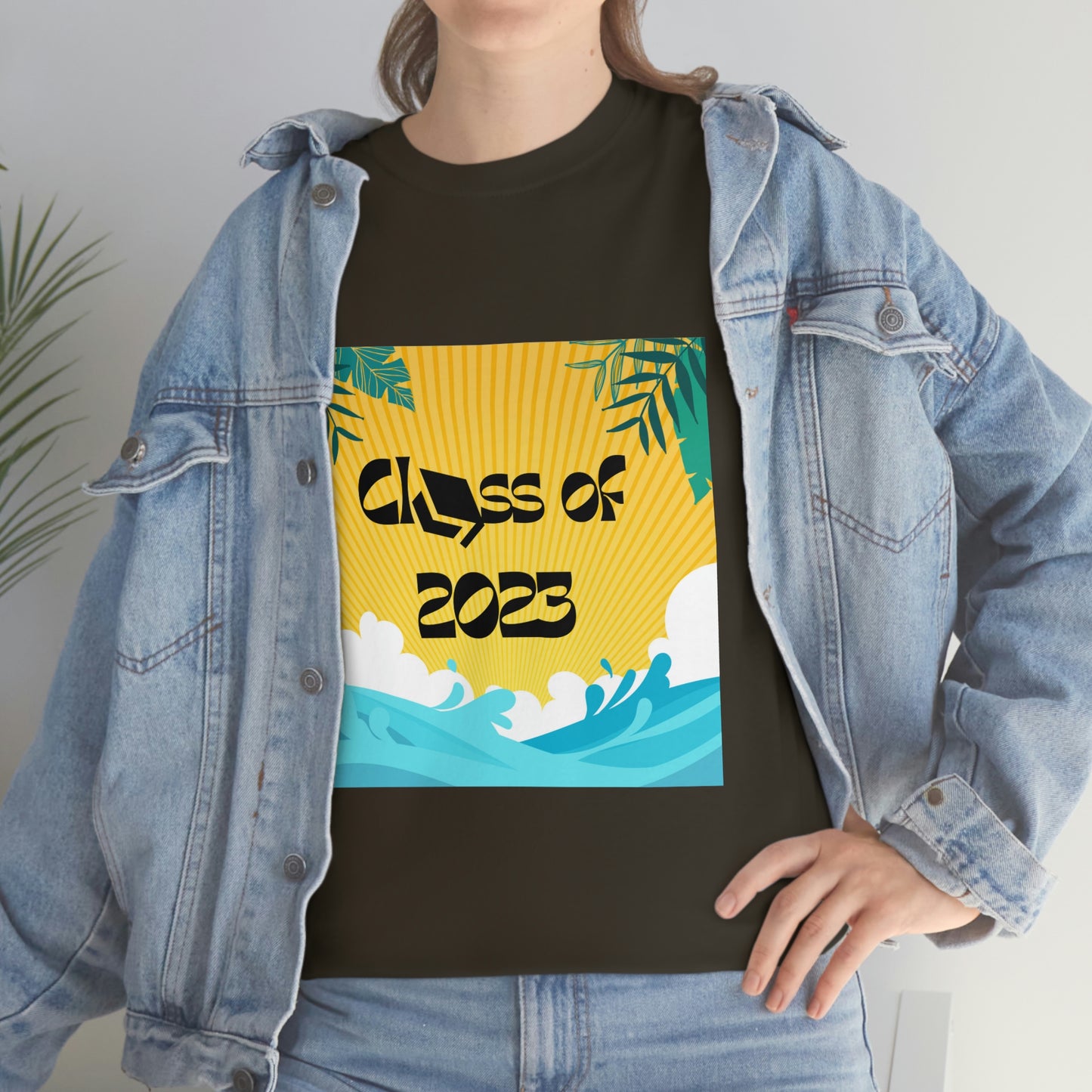 "Class of 2023 Palm Leaf" Unisex Heavy Cotton Tee