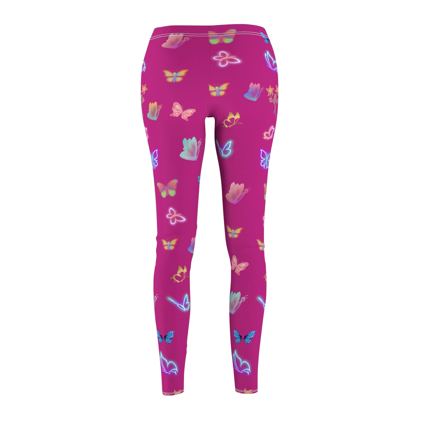 Pink Glowing Butterflies Women's Casual Leggings